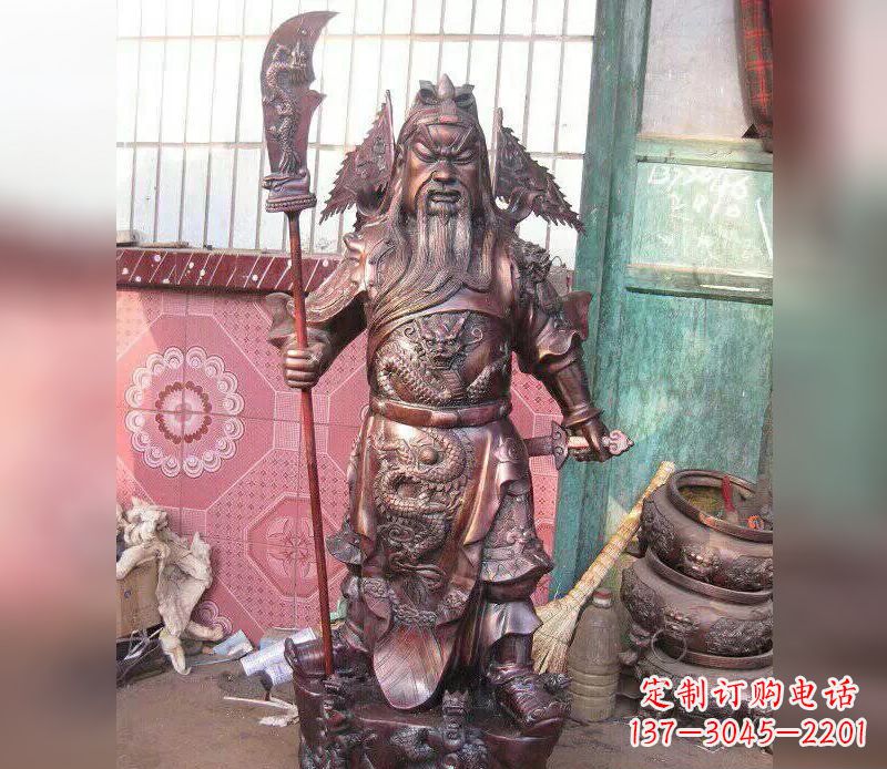 潍坊武财神关公提刀铜雕