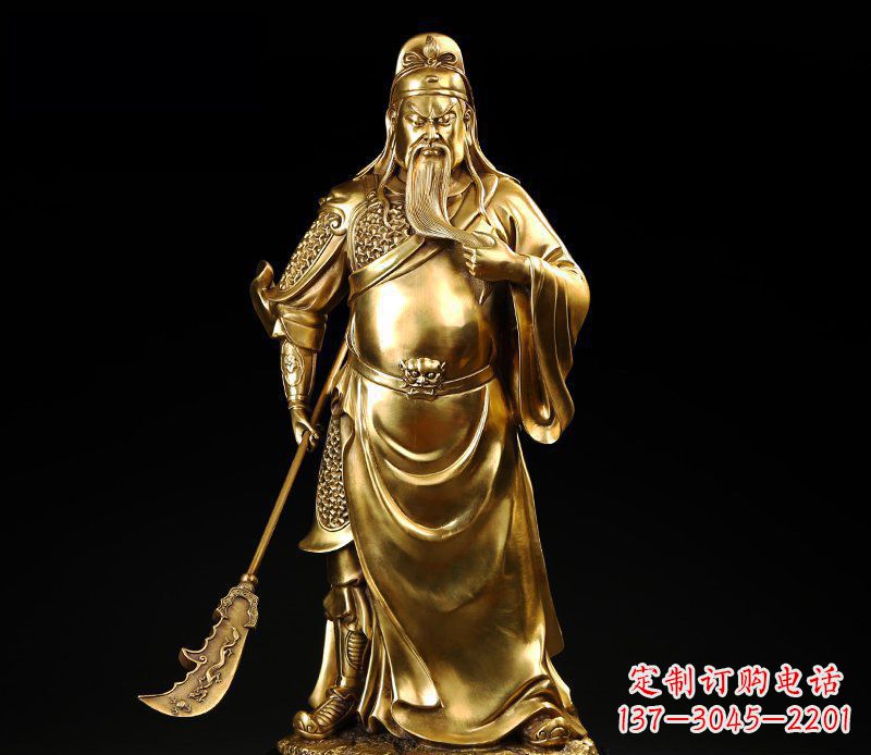 潍坊武圣握刀关公铜雕