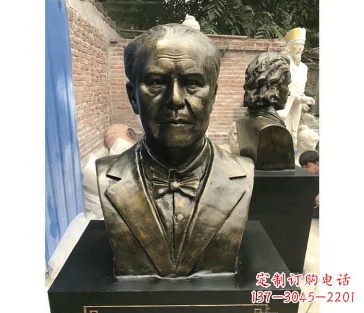 潍坊西方名人爱迪生胸像铜雕