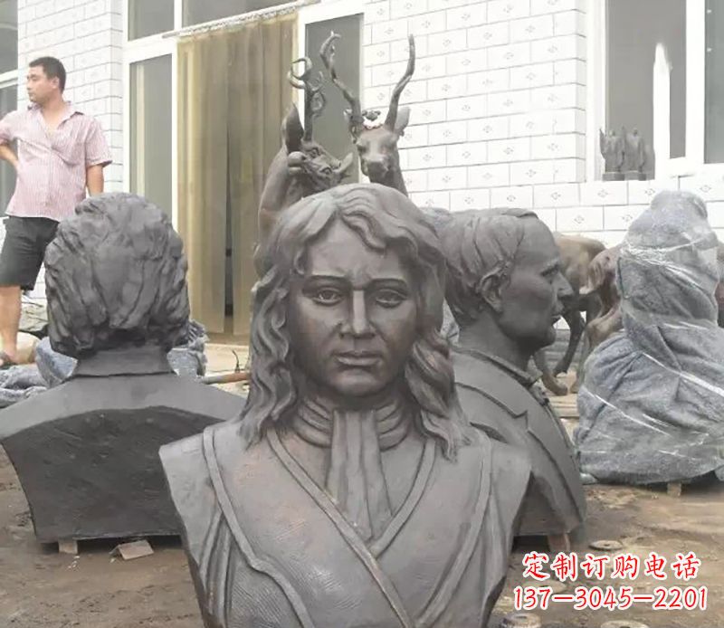 潍坊西方名人胸雕铜雕