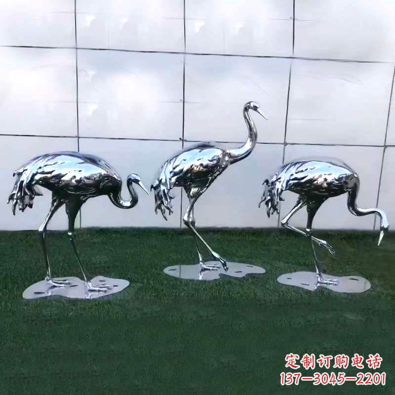 潍坊仙鹤镜面不锈钢雕塑