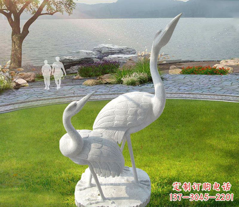 潍坊仙鹤石雕公园动物雕塑