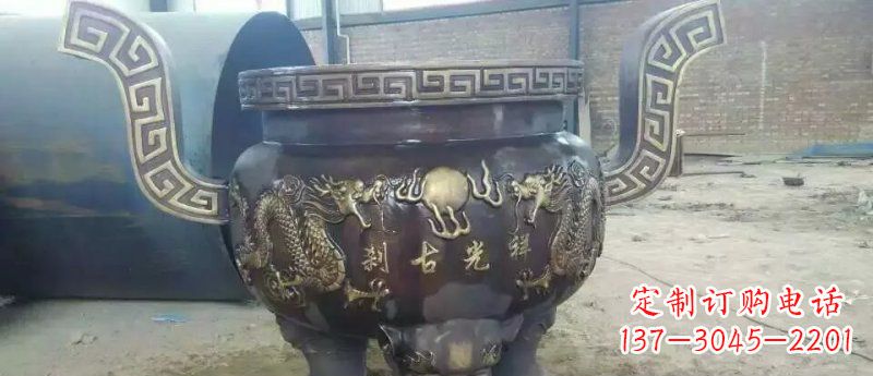 潍坊祥光古刹寺庙香炉铜雕