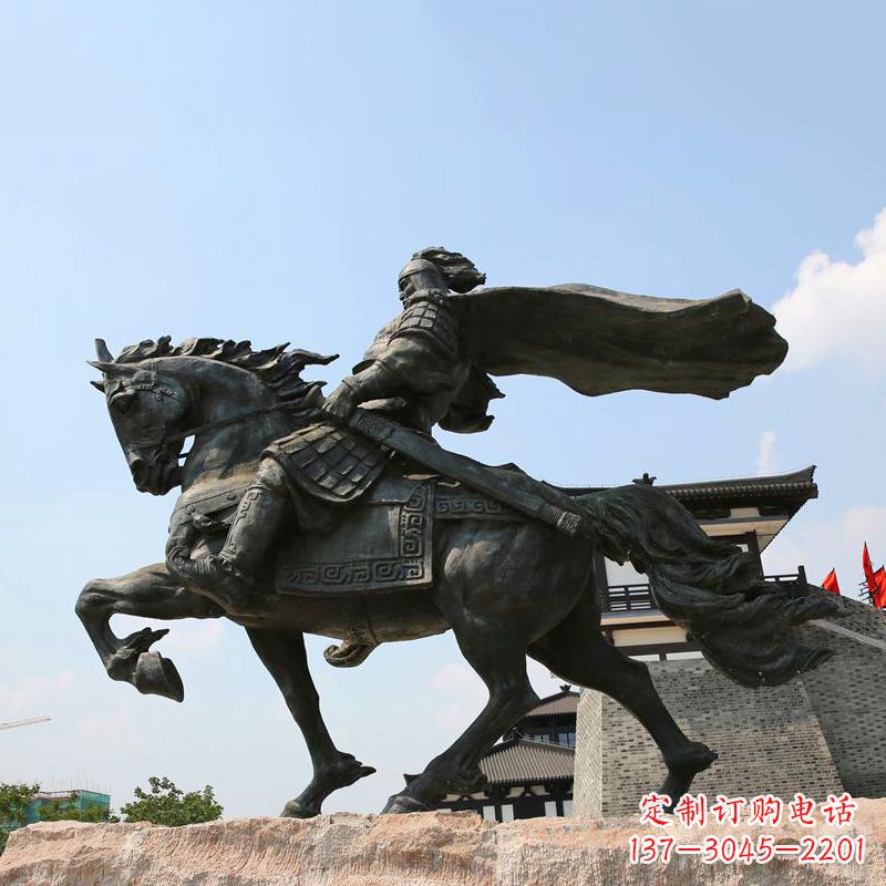 潍坊项羽骑马铜雕景观雕塑-景区景点历史名人西楚霸王雕像