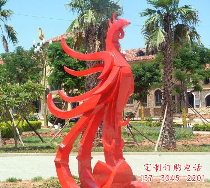 潍坊小区抽象不锈钢凤凰雕塑