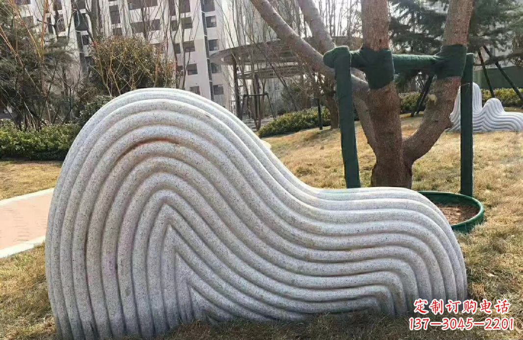 潍坊小区大理石纹理假山雕塑