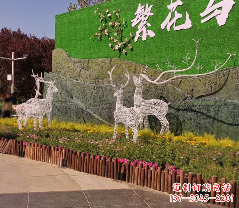 潍坊小区景观不锈钢梅花鹿