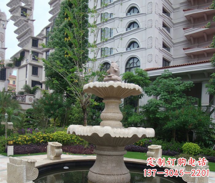 潍坊小区景观大理石鲤鱼喷泉石雕