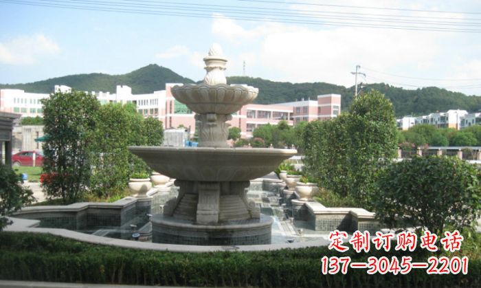潍坊小区景观大理石喷泉石雕 (2)