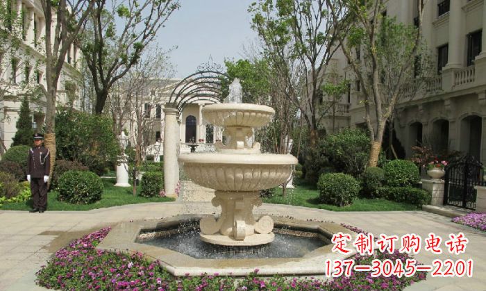 潍坊小区景观大理石喷泉石雕 (7)