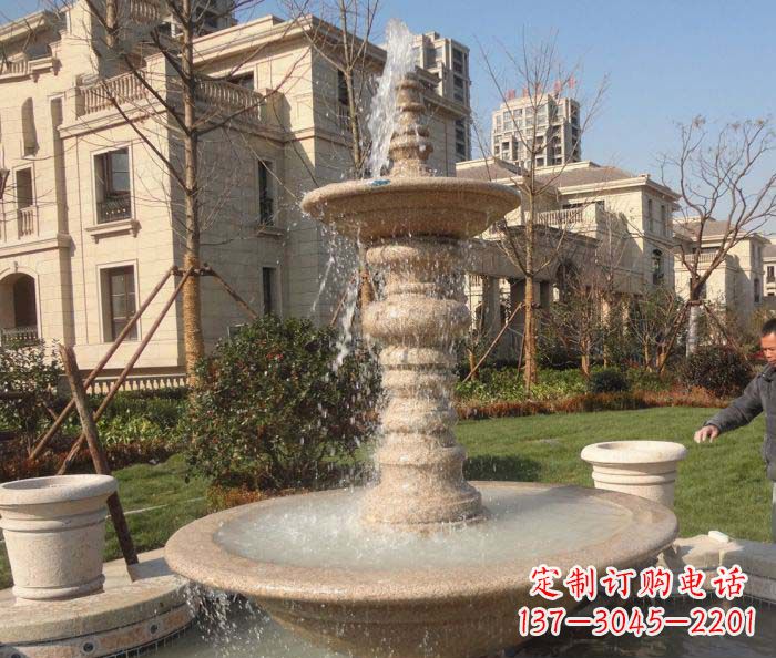 潍坊小区景观多层喷泉石雕 (2)