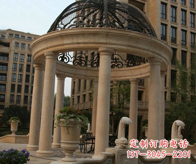 潍坊小区景观欧式石雕凉亭