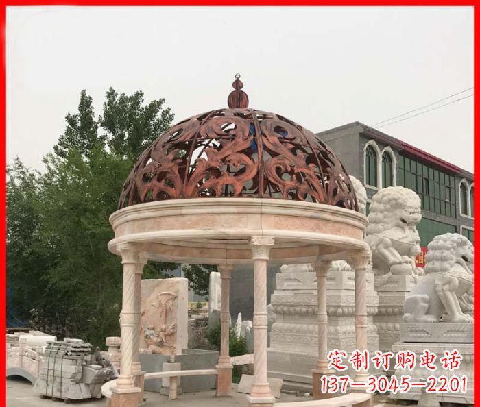 潍坊小区欧式圆顶凉亭石雕_1