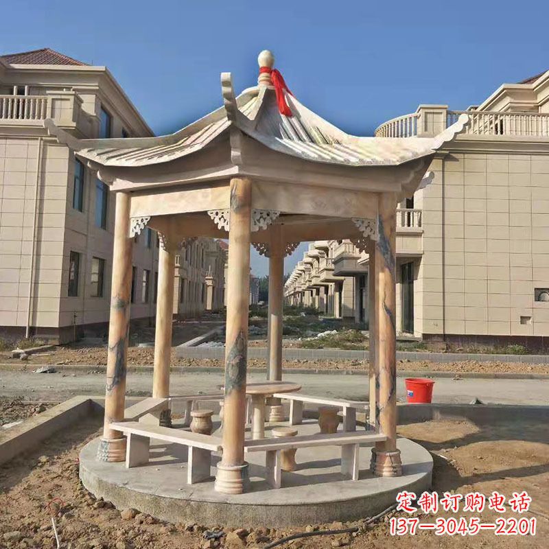 潍坊小区庭院石雕凉亭