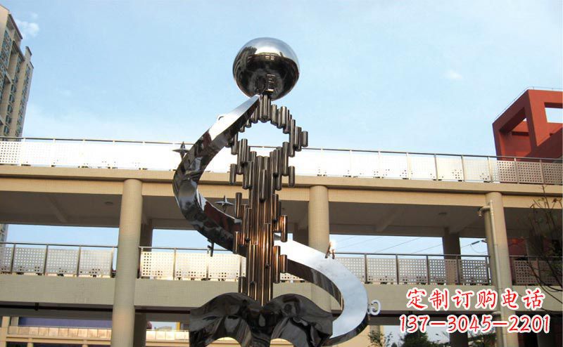 潍坊校园不锈钢抽象钥匙和书籍雕塑