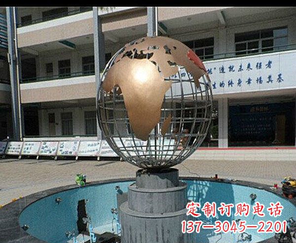 潍坊校园不锈钢地球喷泉雕塑