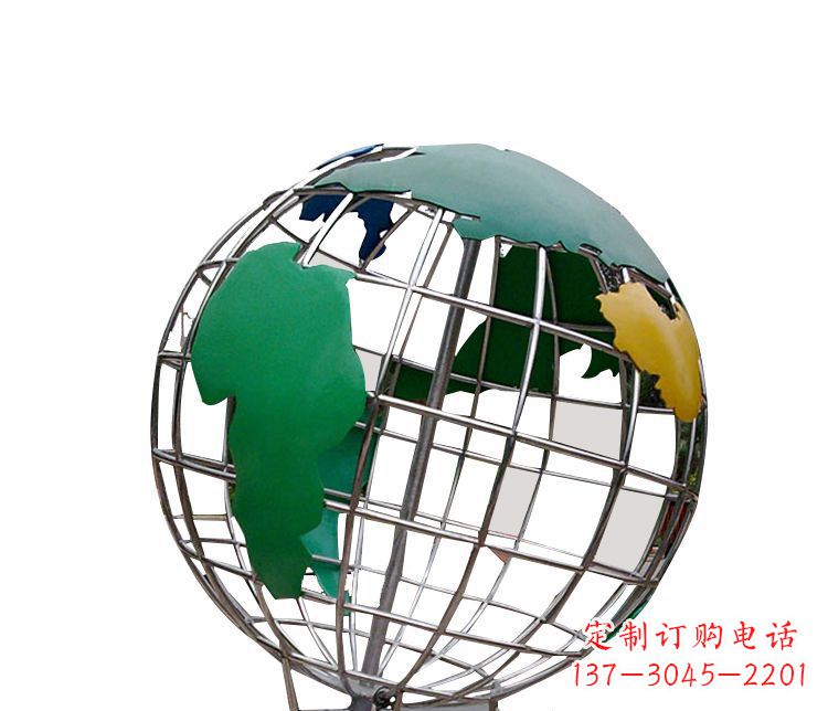 潍坊校园不锈钢地球仪摆件雕塑