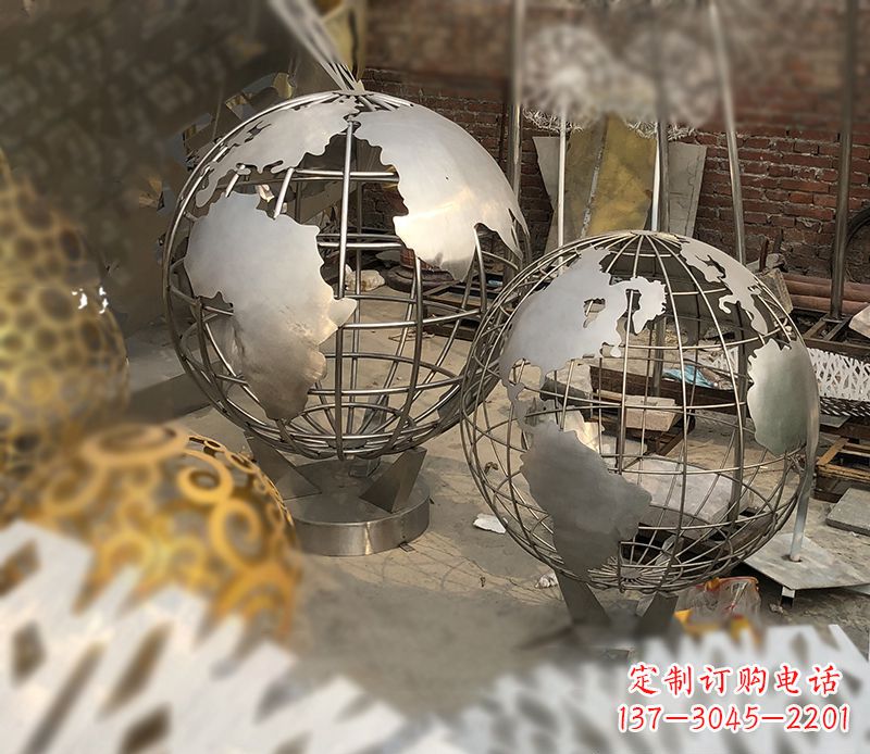 潍坊校园不锈钢地球仪雕塑112