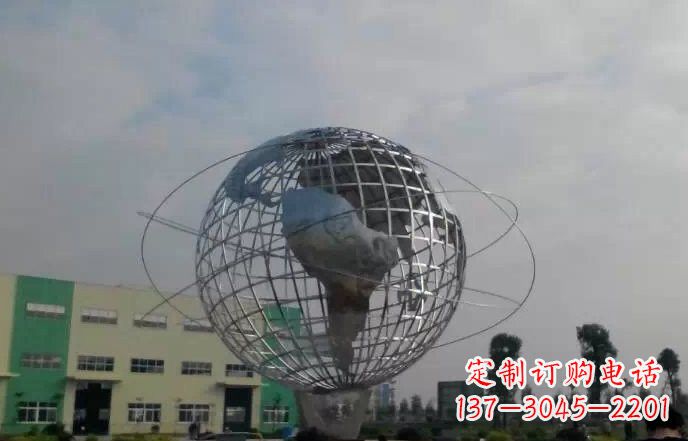 潍坊校园不锈钢地球仪雕塑222