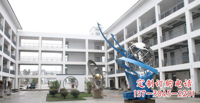 潍坊校园不锈钢书籍地球雕塑