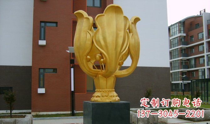 潍坊校园不锈钢紫荆花雕塑