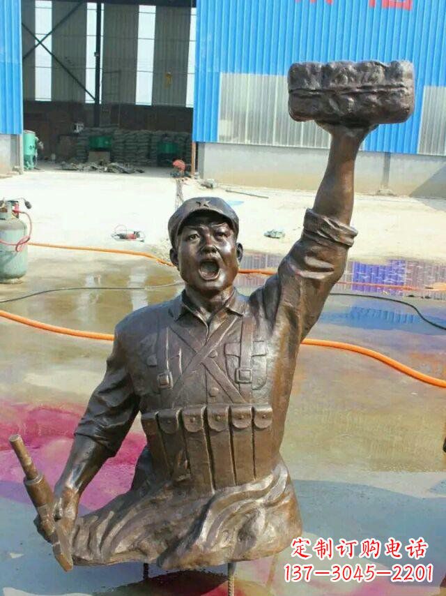 潍坊校园董存瑞名人铜雕