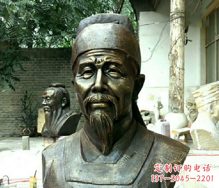 潍坊校园杜甫胸像铜雕