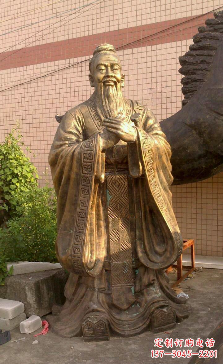 潍坊校园孔子像人物铜雕
