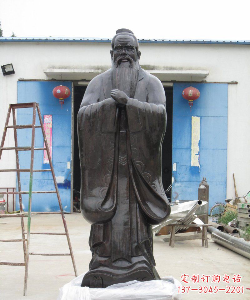 潍坊校园老子古代名人铜雕