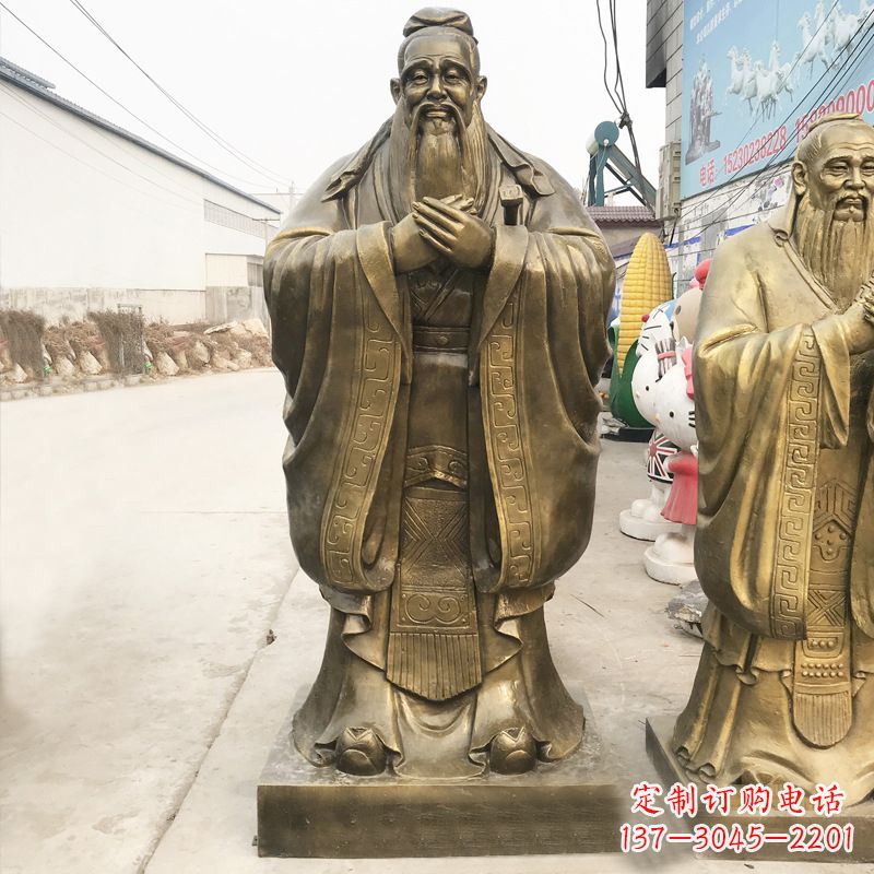 潍坊校园名人孔子铜雕
