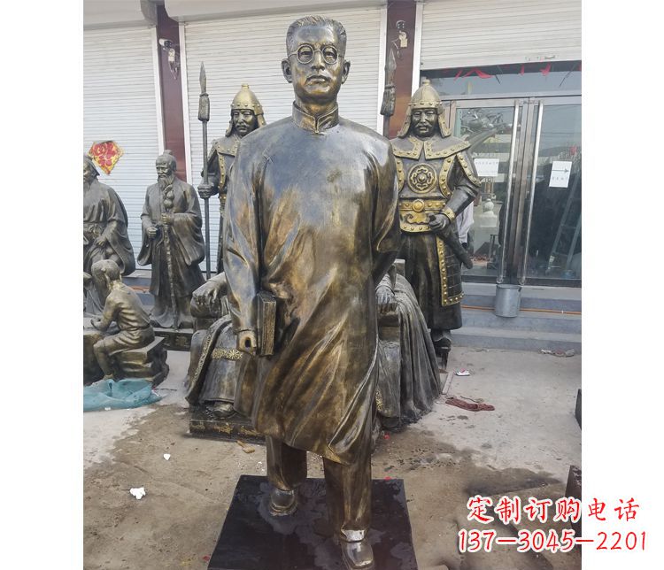 潍坊校园名人立式陶行知铜雕