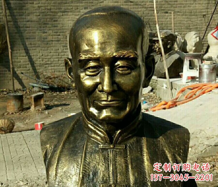潍坊校园名人叶圣陶胸像铜雕