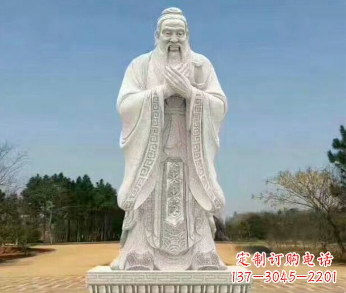潍坊校园人物大理石孔子石雕 (2)