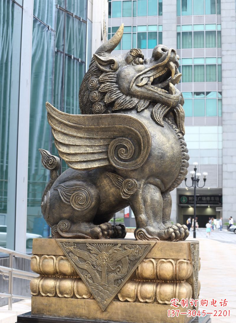 潍坊獬豸法院独角兽铜雕