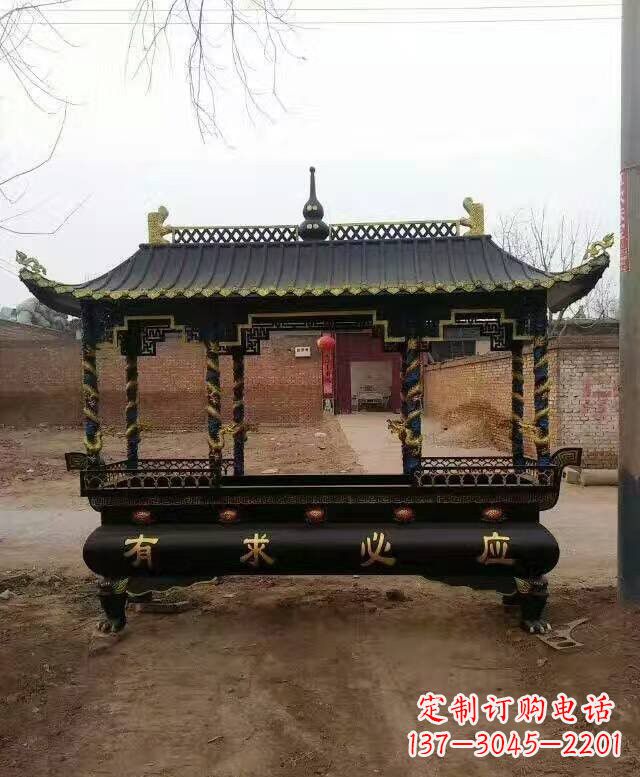 潍坊有求必应方形香炉铜雕