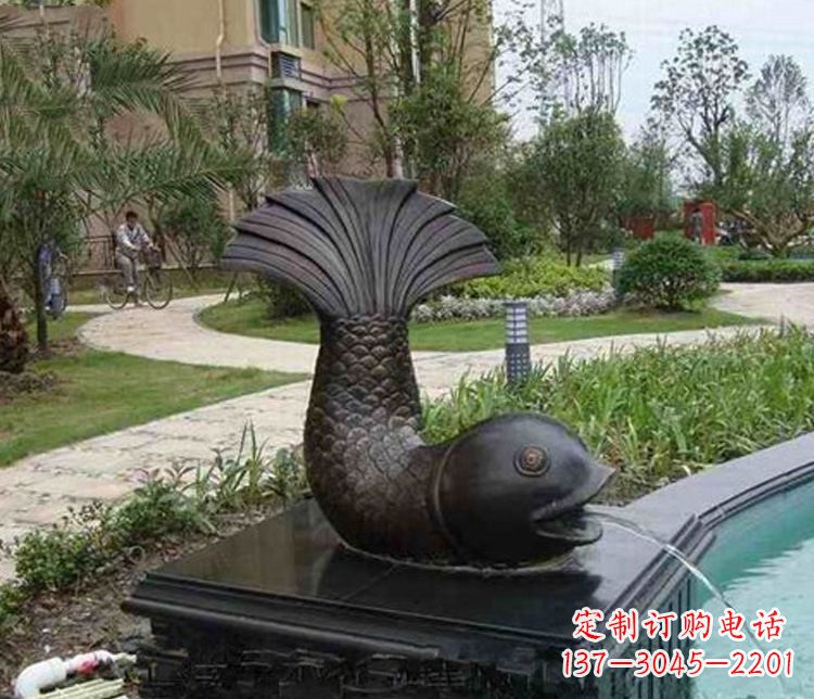 潍坊鱼喷泉铜雕
