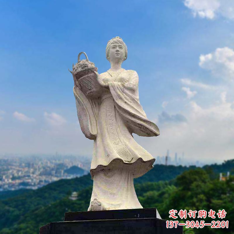 潍坊虞姬景观石雕像-景区园林古代美女雕塑