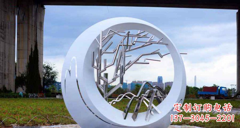 潍坊园林不锈钢抽象树枝雕塑