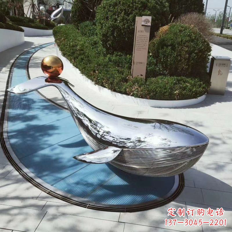 潍坊园林不锈钢海豚景观摆件