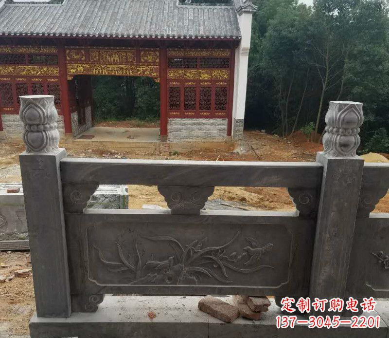 潍坊园林仿古兰花石浮雕栏板景观石雕