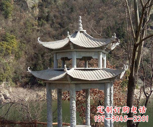 潍坊园林仿古双层石雕凉亭
