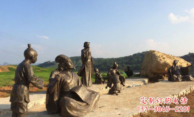 潍坊园林古代人物和玩耍的小孩小品铜雕