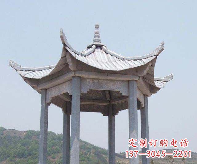 潍坊园林景观单层石雕凉亭 (2)