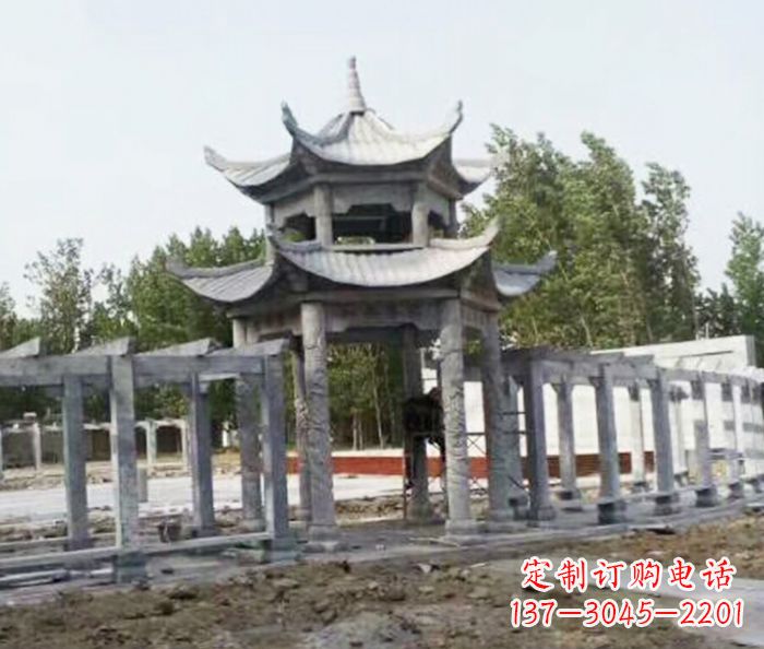 潍坊园林景观多层凉亭石雕 (2)