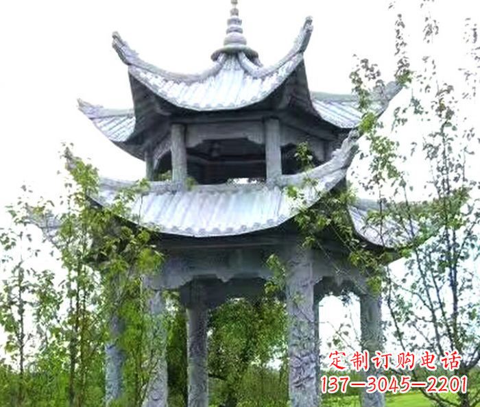 潍坊园林景观仿古六角石凉亭