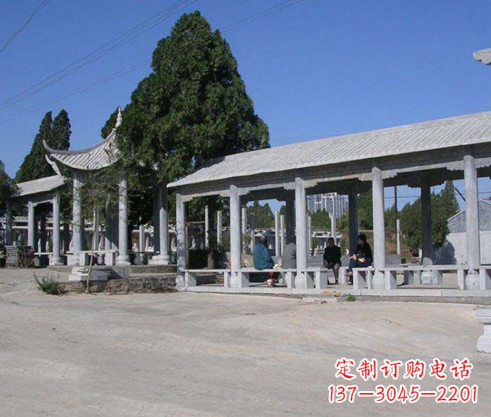 潍坊园林景观仿古石雕长廊凉亭 (2)
