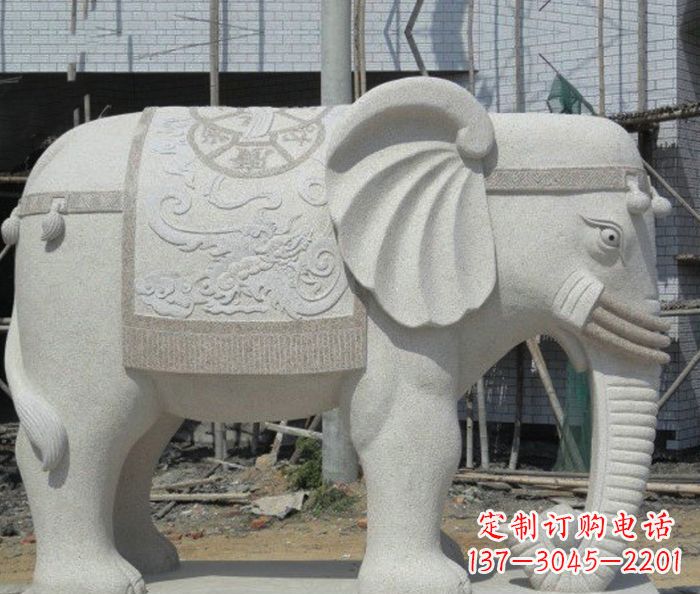 潍坊园林景观驮宝大象石雕 (2)