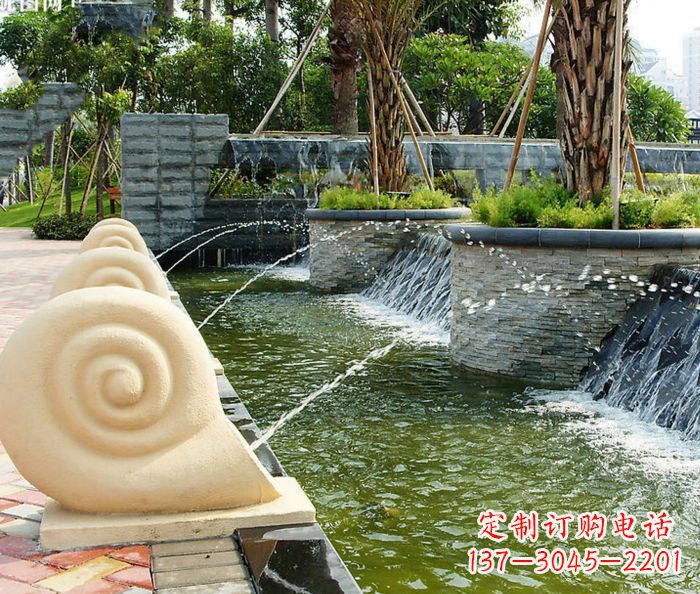潍坊园林景观蜗牛喷泉石雕