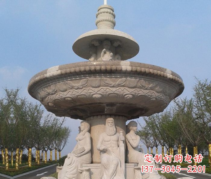 潍坊园林景观西方人物喷泉石雕 (2)