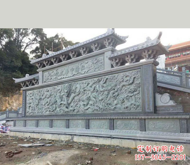 潍坊园林九龙壁景观石雕 (2)